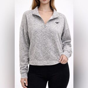 Hollister Light Gray Pullover with Navy Logo